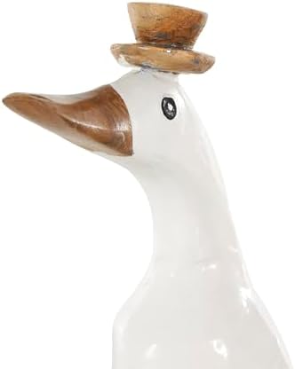 Deco 79 Farmhouse Bamboo Duck Statues with Hats and Shoes Set of 3
