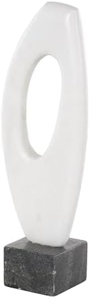 Deco 79 Marble Abstract Decorative Sculpture with Black Base