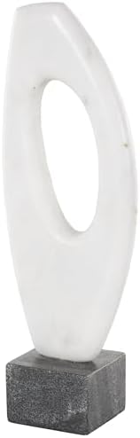 Deco 79 Marble Abstract Decorative Sculpture with Black Base