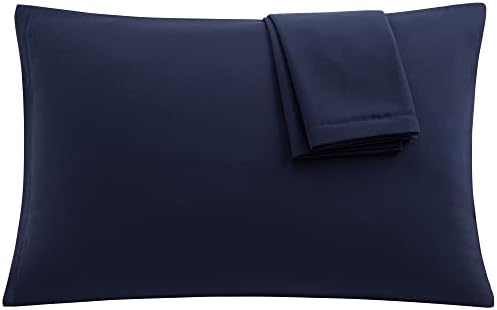 uxcell Zipper Microfiber Pillowcases Set Queen 20x30 Navy