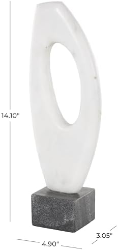 Deco 79 Marble Abstract Decorative Sculpture with Black Base