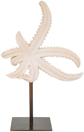 Deco 79 Polystone Starfish Statue with Copper Stand