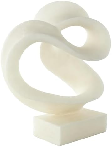 Deco 79 White Polystone Twisted Wave Sculpture 17x11x19