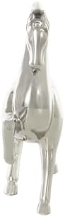 Deco 79 Silver Ceramic Horse Sculpture Home Decor
