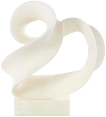 Deco 79 White Polystone Twisted Wave Sculpture 17x11x19