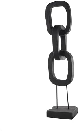 Deco 79 Teak Wood Chain Decorative Statue with Stand