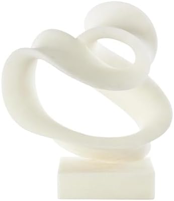 Deco 79 White Polystone Twisted Wave Sculpture 17x11x19