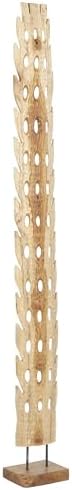 Deco 79 Teak Wood Abstract Sculpture with Live Edge Base 1