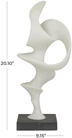 Deco 79 Polystone Abstract Sculpture with Black Base
