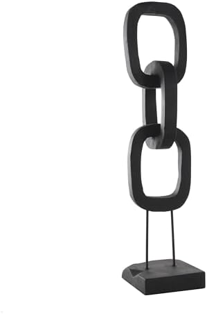 Deco 79 Teak Wood Chain Decorative Statue with Stand