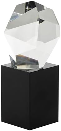 Deco 79 Abstract Glass Sculpture with Black Base