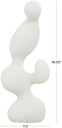 Deco 79 Polystone Abstract Decorative Sculpture 7x4x18 White