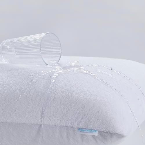 ProtectMySleep Cotton Terry Pillow Protectors - 2-Pack Waterproof Hypoallergenic