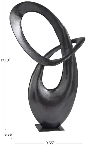 Deco 79 Dark Gray Aluminum Abstract Sculpture Home Decor Statue