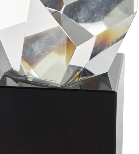 Deco 79 Abstract Glass Sculpture with Black Base