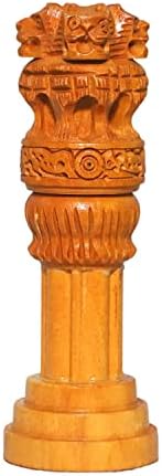 Elegant Ashoka Stambh Wooden Table Pillar 3 INCH Decor