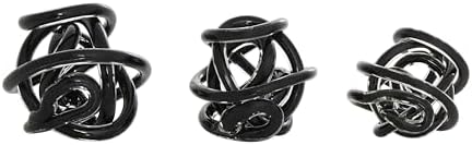 Deco 79 Black Glass Knot Sculpture Set of 3