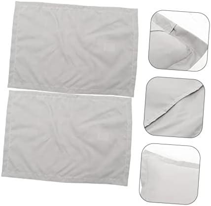 Alipis 2Pc Washable Microfiber Pillowcases - Grey Breathable and Comfortable