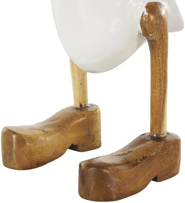 Deco 79 Farmhouse Bamboo Duck Statues with Hats and Shoes Set of 3