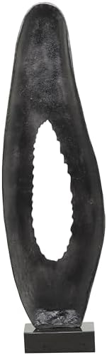Deco 79 Abstract Teardrop Sculpture with Black Base