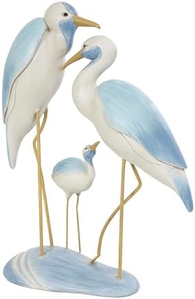 Deco 79 Polystone Bird Statue with Yellow Accents