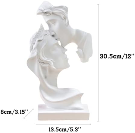 Large Couples Kiss Sculpture Abstract Art Resin Statue