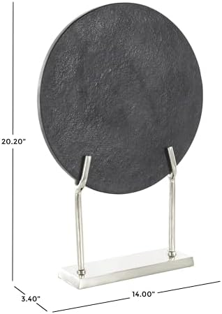 Deco 79 Marble Abstract Decorative Sculpture with Silver Stand