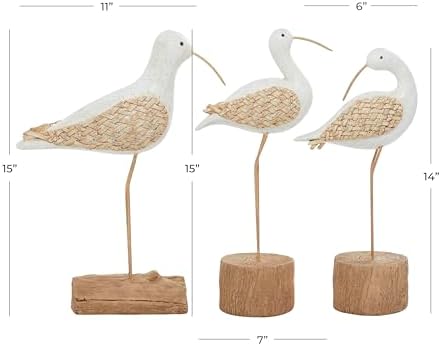 Deco 79 Polystone Bird Sculpture Home Decor Set of 3