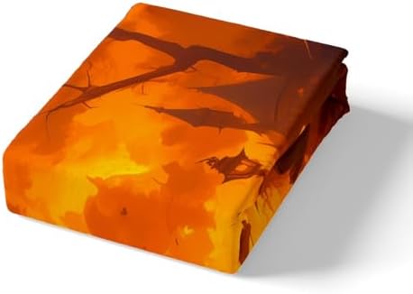 Castle Fairy Halloween Pumpkin Fitted Sheet Twin Size