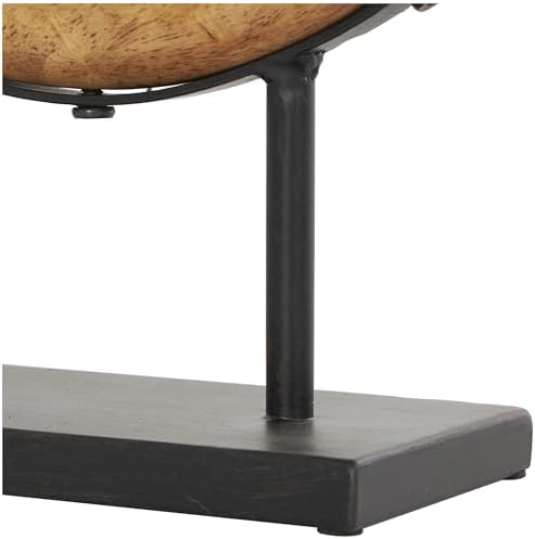 Deco 79 Modern Wood Sculpture Circular Ring Statues Set of 2