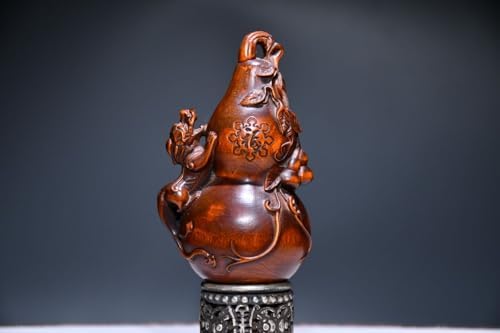 Handmade Boxwood Pixiu Meditating Wealth Statue