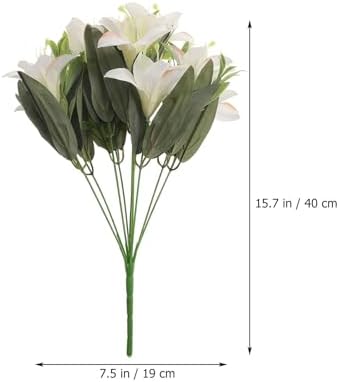 BESTOYARD Lifelike Artificial Lily Flower Bouquet Wedding Decor