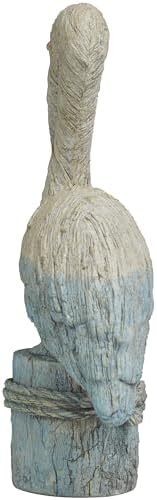 Deco 79 Polystone Blue Bird Statue with Rope Details