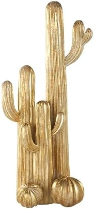 Deco 79 Gold Resin Cactus Sculpture 10 x 7 x 23