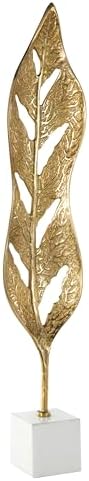 Deco 79 Gold Aluminum Leaf Sculpture with Marble Base
