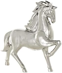 Deco 79 Silver Ceramic Horse Sculpture Home Decor