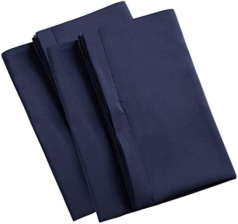 uxcell Zipper Microfiber Pillowcases Set Queen 20x30 Navy