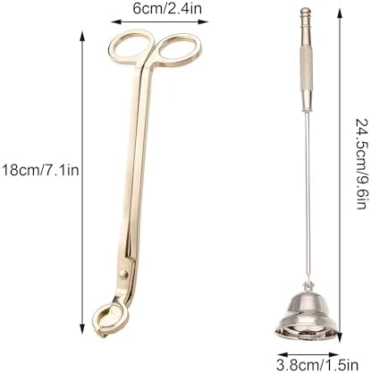 Large Candle Wick Trimmer and Snuffer Set with Long Handle
