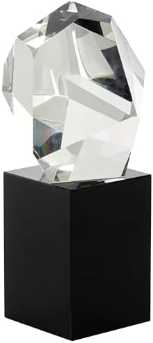 Deco 79 Abstract Glass Sculpture with Black Base