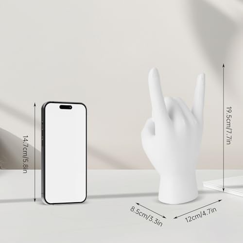 Rock and Roll Finger Sculpture White Modern Decor