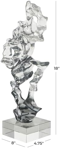 Deco 79 Handmade Glass Sculpture Decor Statue with Clear Base