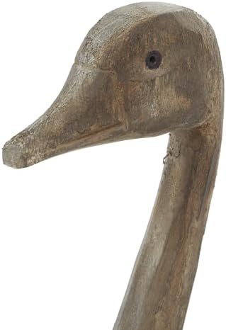 Deco 79 Wood Duck Sculpture Home Decor Set of 2