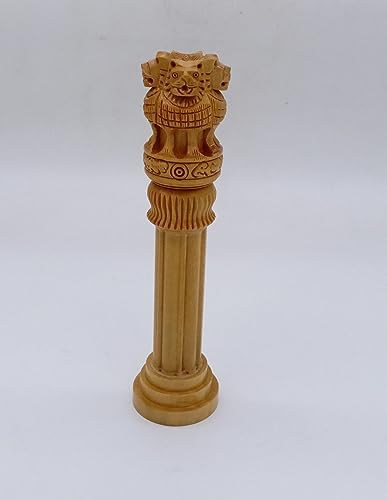 Wooden Ashoka Pillar 10 Inch Office Desk Decor Gift 1