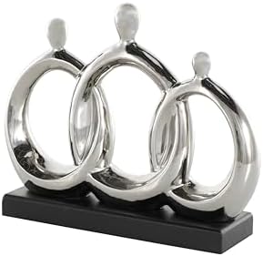 Deco 79 Ceramic Family Sculpture with Black Base
