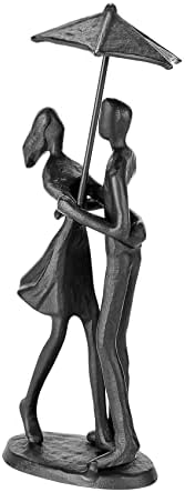 Loving Couple Under Umbrella Bronze Sculpture