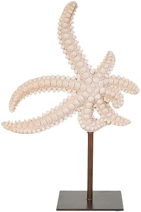 Deco 79 Polystone Starfish Statue with Copper Stand