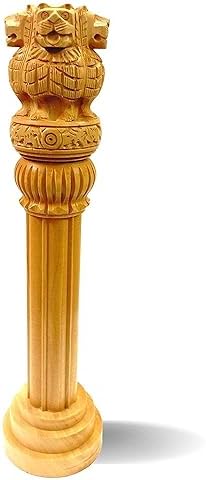 Wooden Ashoka Pillar 10 Inch Office Desk Decor Gift