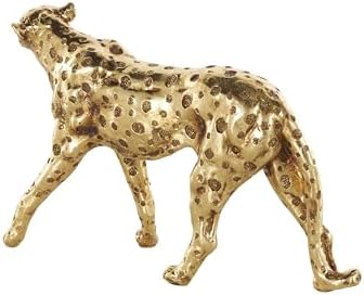 Deco 79 Gold Resin Leopard Decor Sculpture