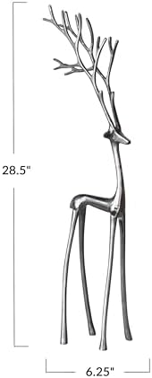 Creative Co-Op Tall Cast Aluminum Reindeer with Gunmetal Finish