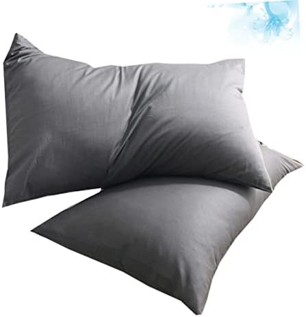1 Pair Dark Grey Pure Cotton Pillowcases Soft Washable Bed Pillow Covers
